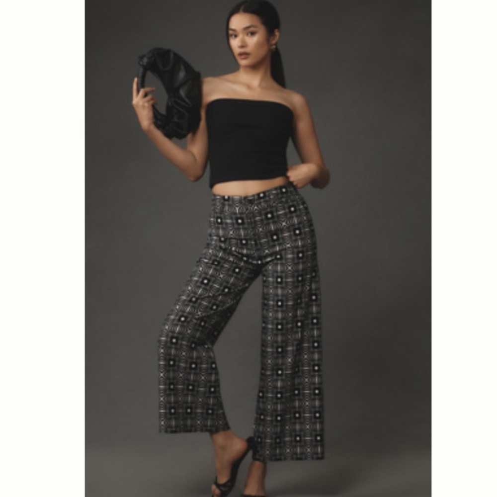 ANTHROPOLOGIE MAEVE Ettie High Rise Crop Wide Leg Pant  NWT